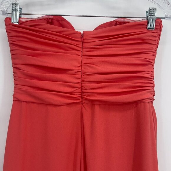 Badgley Mischka Coral Strapless Evening Gown Size 6 - Picture 6 of 14